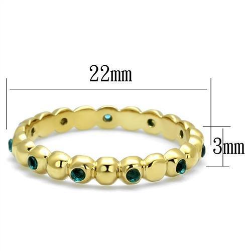 MATK3086 - IP Gold(Ion Plating) Stainless Steel Ring with Synthetic Synthetic Glass in Montana