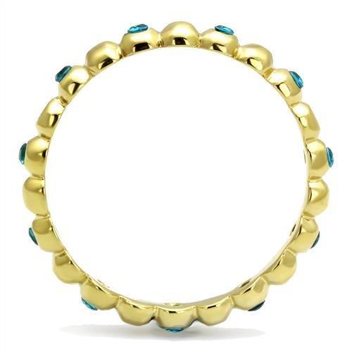 MATK3086 - IP Gold(Ion Plating) Stainless Steel Ring with Synthetic Synthetic Glass in Montana