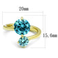 MATK3092 - IP Gold(Ion Plating) Stainless Steel Ring with AAA Grade CZ  in Sea Blue