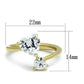 MATK3093 - IP Gold(Ion Plating) Stainless Steel Ring with AAA Grade CZ  in Clear