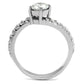 MATK3094 - High polished (no plating) Stainless Steel Ring with AAA Grade CZ  in Clear