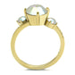 MATK3095 - IP Gold(Ion Plating) Stainless Steel Ring with Top Grade Crystal  in Multi Color