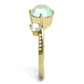 MATK3095 - IP Gold(Ion Plating) Stainless Steel Ring with Top Grade Crystal  in Multi Color