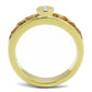MATK3096 - IP Gold(Ion Plating) Stainless Steel Ring with Top Grade Crystal  in Clear