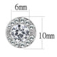 MATK3103 - High polished (no plating) Stainless Steel Earrings with AAA Grade CZ  in Clear