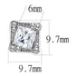 MATK3104 - High polished (no plating) Stainless Steel Earrings with AAA Grade CZ  in Clear