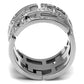 MATK3105 - High polished (no plating) Stainless Steel Ring with Top Grade Crystal  in Clear