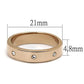 MATK3107 - IP Rose Gold(Ion Plating) Stainless Steel Ring with Top Grade Crystal  in Clear