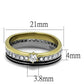 MATK3108 - Two-Tone IP Gold (Ion Plating) Stainless Steel Ring with AAA Grade CZ  in Clear