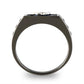 MATK3116 - Two-Tone IP Black Stainless Steel Ring with AAA Grade CZ  in Clear
