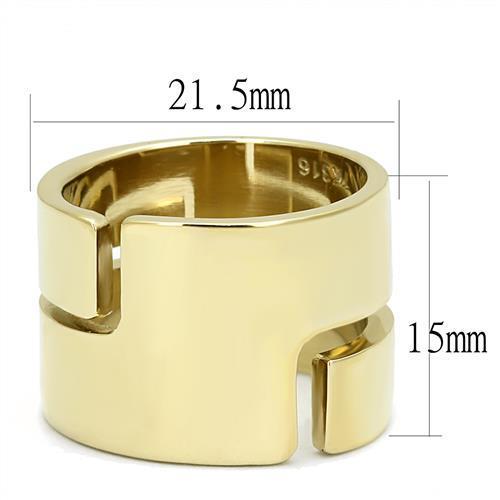 MATK3118 - IP Gold(Ion Plating) Stainless Steel Ring with No Stone