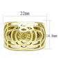 MATK3119 - IP Gold(Ion Plating) Stainless Steel Ring with No Stone