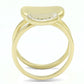MATK3121 - IP Gold(Ion Plating) Stainless Steel Ring with AAA Grade CZ  in Clear