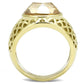 MATK3122 - IP Gold(Ion Plating) Stainless Steel Ring with AAA Grade CZ  in Champagne