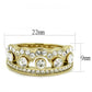 MATK3123 - IP Gold(Ion Plating) Stainless Steel Ring with Top Grade Crystal  in Clear