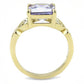 MATK3125 - IP Gold(Ion Plating) Stainless Steel Ring with AAA Grade CZ  in Light Amethyst