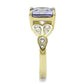 MATK3125 - IP Gold(Ion Plating) Stainless Steel Ring with AAA Grade CZ  in Light Amethyst