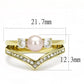 MATK3126 - IP Gold(Ion Plating) Stainless Steel Ring with Synthetic Pearl in Rose