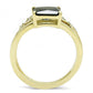 MATK3127 - IP Gold(Ion Plating) Stainless Steel Ring with AAA Grade CZ  in Black Diamond