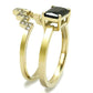 MATK3127 - IP Gold(Ion Plating) Stainless Steel Ring with AAA Grade CZ  in Black Diamond