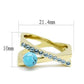 MATK3130 - IP Gold(Ion Plating) Stainless Steel Ring with Synthetic Turquoise in Turquoise