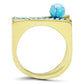 MATK3130 - IP Gold(Ion Plating) Stainless Steel Ring with Synthetic Turquoise in Turquoise