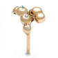 MATK3131 - IP Rose Gold(Ion Plating) Stainless Steel Ring with Top Grade Crystal  in Sea Blue