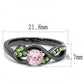 MATK3132 - IP Light Black  (IP Gun) Stainless Steel Ring with AAA Grade CZ  in Rose