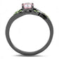 MATK3132 - IP Light Black  (IP Gun) Stainless Steel Ring with AAA Grade CZ  in Rose