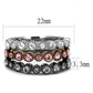 MATK3136 - IP Light Black & IP Light coffee Stainless Steel Ring with Top Grade Crystal  in Multi Color