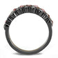 MATK3136 - IP Light Black & IP Light coffee Stainless Steel Ring with Top Grade Crystal  in Multi Color