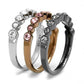MATK3136 - IP Light Black & IP Light coffee Stainless Steel Ring with Top Grade Crystal  in Multi Color