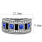 MATK3141 - High polished (no plating) Stainless Steel Ring with Top Grade Crystal  in Sapphire