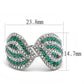 MATK3142 - High polished (no plating) Stainless Steel Ring with Top Grade Crystal  in Emerald