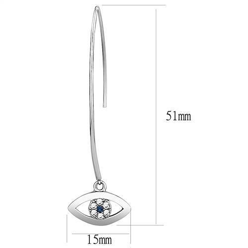 MATK3148 - High polished (no plating) Stainless Steel Earrings with Top Grade Crystal  in Montana