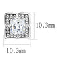 MATK3157 - High polished (no plating) Stainless Steel Earrings with AAA Grade CZ  in Clear