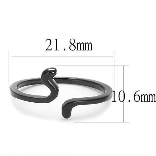 MATK3164 - IP Black(Ion Plating) Stainless Steel Ring with No Stone