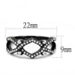 MATK3165 - IP Black(Ion Plating) Stainless Steel Ring with AAA Grade CZ  in Clear