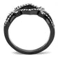 MATK3165 - IP Black(Ion Plating) Stainless Steel Ring with AAA Grade CZ  in Clear