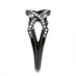 MATK3165 - IP Black(Ion Plating) Stainless Steel Ring with AAA Grade CZ  in Clear