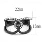 MATK3166 - IP Black(Ion Plating) Stainless Steel Ring with Top Grade Crystal  in Clear