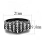 MATK3167 - IP Black(Ion Plating) Stainless Steel Ring with Top Grade Crystal  in Clear
