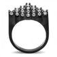 MATK3167 - IP Black(Ion Plating) Stainless Steel Ring with Top Grade Crystal  in Clear