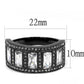 MATK3168 - IP Black(Ion Plating) Stainless Steel Ring with AAA Grade CZ  in Clear