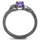 MATK3169 - IP Light Black  (IP Gun) Stainless Steel Ring with AAA Grade CZ  in Tanzanite