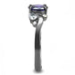 MATK3169 - IP Light Black  (IP Gun) Stainless Steel Ring with AAA Grade CZ  in Tanzanite