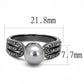 MATK3170 - IP Light Black  (IP Gun) Stainless Steel Ring with Synthetic Pearl in Gray