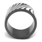 MATK3171 - IP Light Black  (IP Gun) Stainless Steel Ring with Epoxy  in White