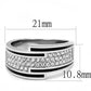 MATK3174 - High polished (no plating) Stainless Steel Ring with Top Grade Crystal  in Clear