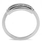 MATK3177 - High polished (no plating) Stainless Steel Ring with AAA Grade CZ  in Clear